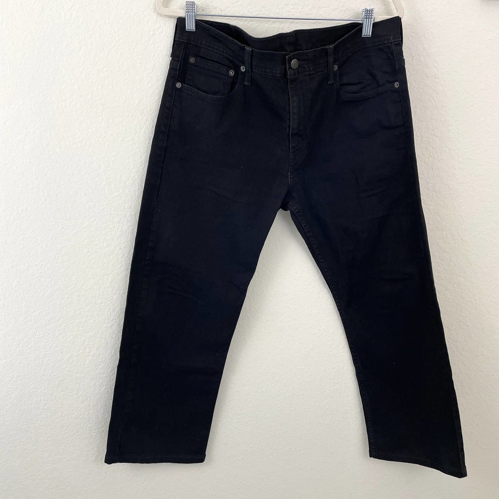 Levi's Men's 569 Loose Straight Fit Denim Jeans Black Hemmed Size 33